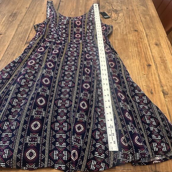 Torrid Geo Print Tank Dress Challis Size 00 Open Bow Back - Picture 12 of 14